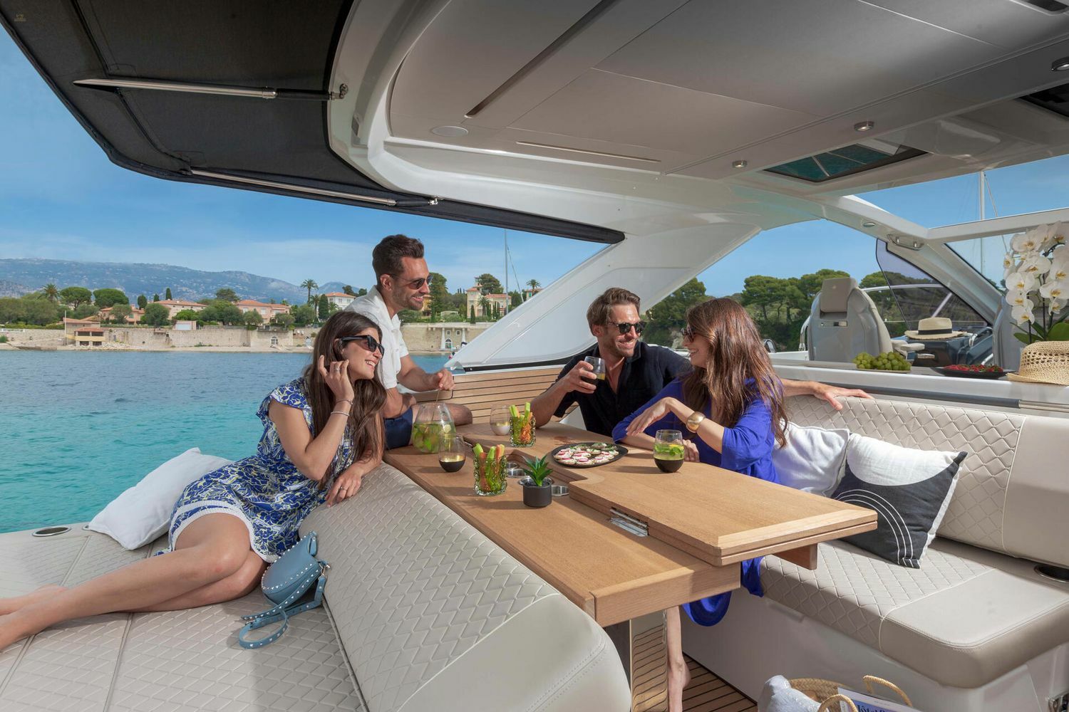 Jeanneau DB 43 inboard - sitting at cockpit table
